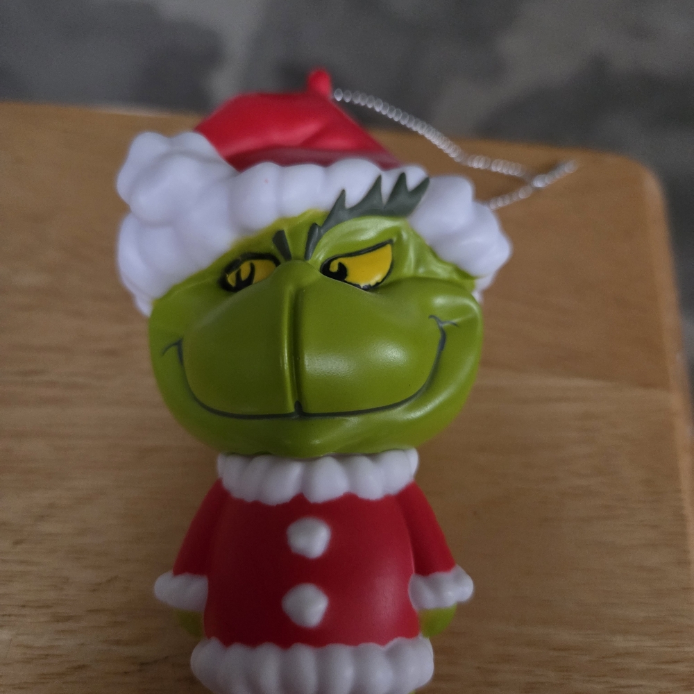 DONATED - Grinch Holiday Ornament with Santa Hat